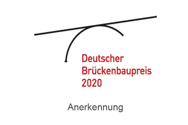Logo Deutscher Brückenbaupreis 2020 mit Anerkennung