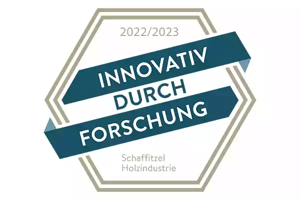 Logo Innovativ durch Forschung mit Zertifikatsnummer Schaffitzel Holzindustrie