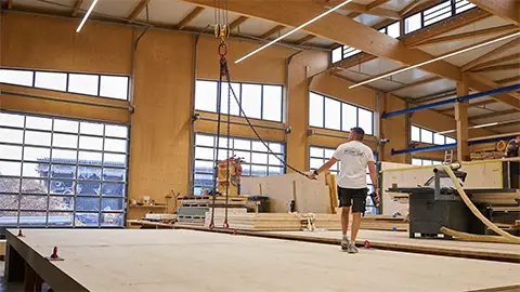 Innenansicht mit Fensterfront Holzbau Glaß, Pfaffenhofen
