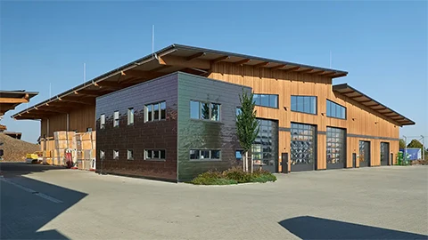 Außenansicht Halle Holzbau Glaß, Pfaffenhofen