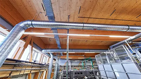 Deckenansicht der Aufstockung Alpirsbacher Klosterbräu