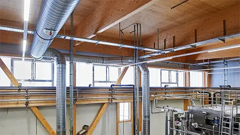Hallentragwerk Aufstockung Alpirsbacher Klosterbräu