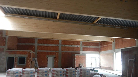 Innenansicht während des Baus des Verbrauchermarktes in Trier