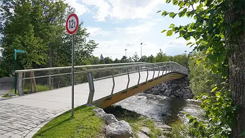 Fußgängeransicht der "Elsbeth-Fueg-Brücke", Wangen im Allgäu